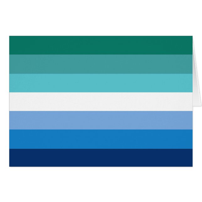 Homo Mannen Regenboogvlag (Azurblauw) (Voorkant Horizontaal)