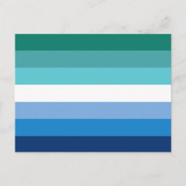 Homo Mannen Regenboogvlag (Azurblauw) Briefkaart