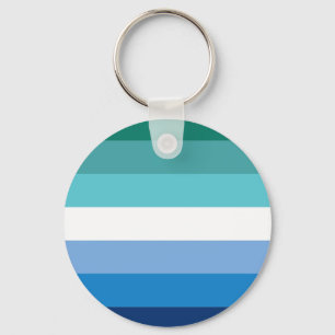 Homo Mannen Regenboogvlag (Azurblauw) Sleutelhanger