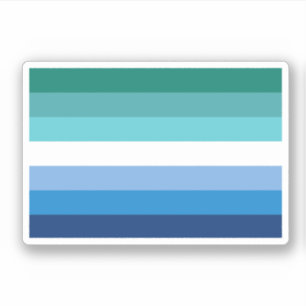 Homo Mannen Regenboogvlag (Azurblauw) Sticker