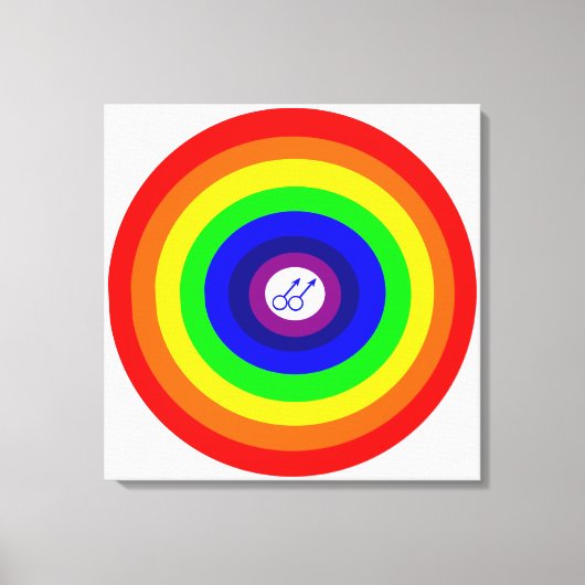 Homo Mannen Ronde Regenboog Canvas Print (Voorkant)