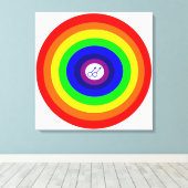 Homo Mannen Ronde Regenboog Canvas Print (Insitu (Houten vloer))