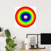 Homo Mannen Ronde Regenboog Poster (Thuiskantoor)