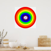 Homo Mannen Ronde Regenboog Poster (Keuken)