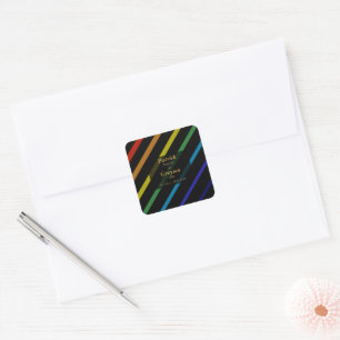 Homo mannen trouwen elegant regenboog gepersonalis vierkante sticker