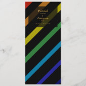 Homo Mannen Trouwen Elegante Regenboog Menu (Voorkant)