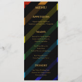 Homo Mannen Trouwen Elegante Regenboog Menu (Achterkant)
