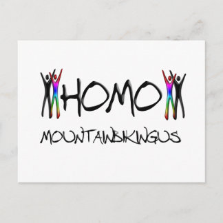 Homo mountainbiking briefkaart