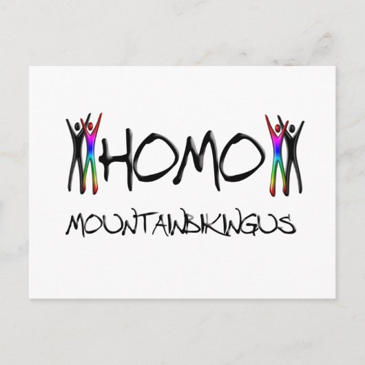 Homo mountainbiking briefkaart (Voorkant)