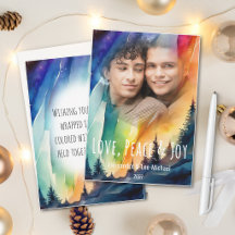 Homo noorderlicht aquarel kerstfoto