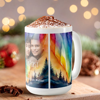 Homo noorderlicht watercolor kerstfoto koffiemok
