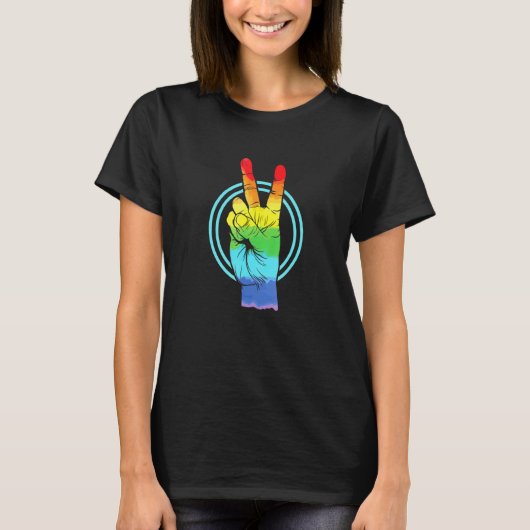 Homo- of lesbische vrede t-shirt (Voorkant)