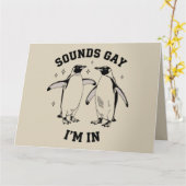 Homo pinguïn klinkt gay ik ben in  queer lgbtq kaart (Gele Bloem)