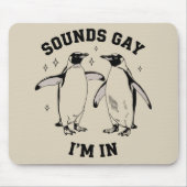 Homo pinguïn klinkt gay ik ben in  queer lgbtq muismat (Voorkant)