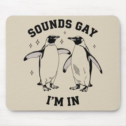 Homo pinguïn klinkt gay ik ben in queer lgbtq muismat (Voorkant)