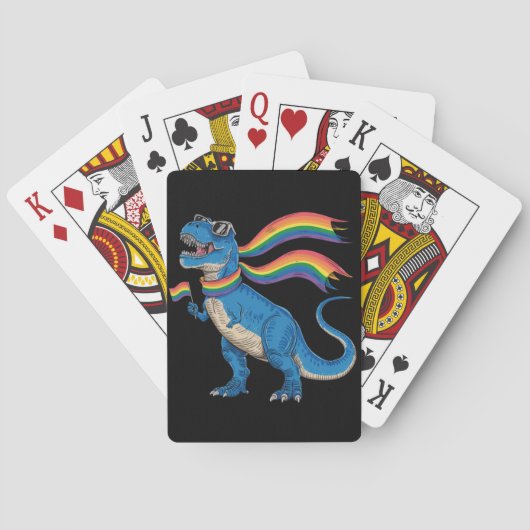 Homo Pride Dino Trex Regenboog Vlag Lgbt Ally Pokerkaarten (Achterkant)