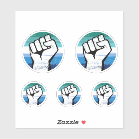 Homo Pride Vuist Cirkel Print Sticker (Vel)