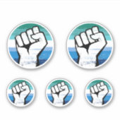 Homo Pride Vuist Cirkel Print Sticker (Voorkant)