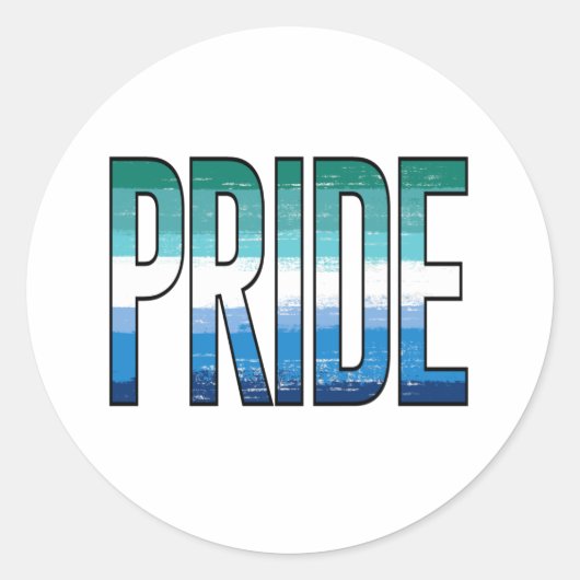 Homo Pride Woord Ronde Sticker (Voorkant)