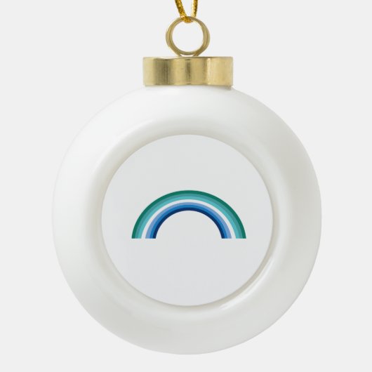 Homo Regenboog Azure Keramische Bal Ornament (Voorkant)