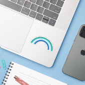 Homo Regenboog Azure Sticker (Laptop met iPhone)