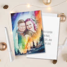 Homo-regenboog-watercolor Kerstfoto