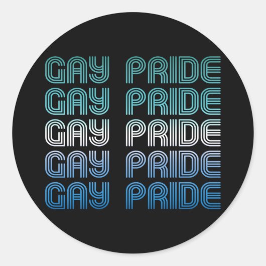 Homo Retro Pride Ronde Sticker (Voorkant)