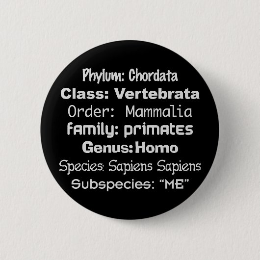 Homo sapiens ronde button 5,7 cm (Voorkant)