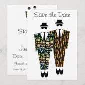 Homo Save The Date Aankondigingskaart (Voorkant / Achterkant)
