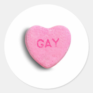 Homo snoep hart ronde sticker