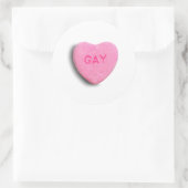 Homo snoep hart ronde sticker (Tas)