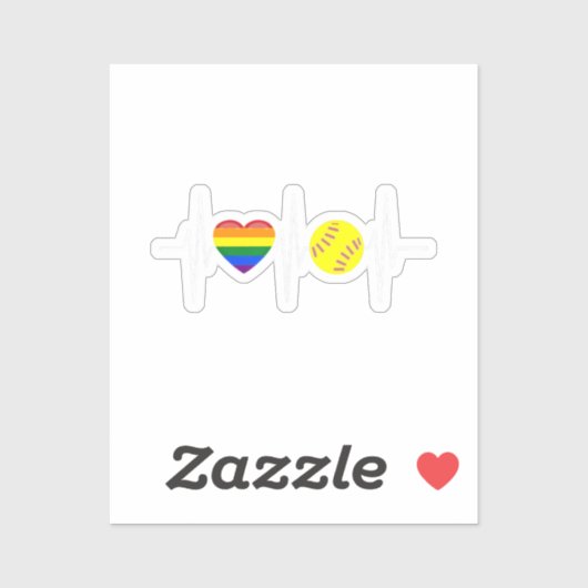Homo Softbal Shirt Softbal Speler Homo Pride LGBTQ Sticker (Vel)
