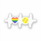 Homo Softbal Shirt Softbal Speler Homo Pride LGBTQ Sticker (Voorkant)