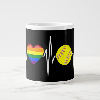 Homo Softbal T-shirt Softbal Speler Homo Pride LGB Grote Koffiekop