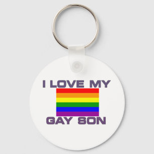 Homo steun ik hou van mijn homoseksuele zoon regen sleutelhanger