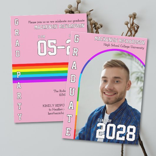 Homo Studententrots Regenboog Roze Afsluitingsfees Kaart