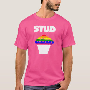 HOMO TROTS KLEUREN REGENBOOG VLAG STUD MUFFIN T-SHIRT