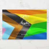 Homo Trouw Pride Vlag Typografie Mini Likeurfles Etiket (Enkel label)