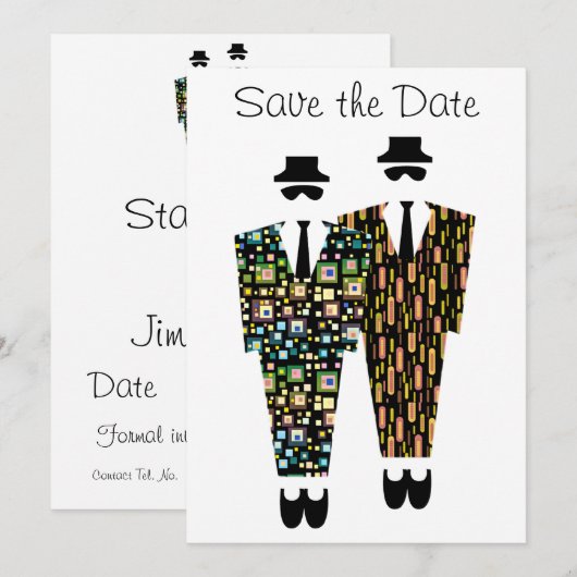 Homo Uitnodigingskaart voor aankondiging van de tr (Voorkant / Achterkant)