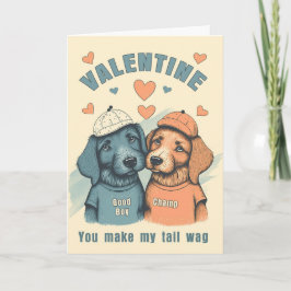 Homo Valentijnsdag Schattige Mannelijke Honden in  Feestdagen Kaart