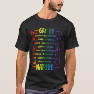 Homo van nature grappige dieren LGBTQ Pride Month T-shirt