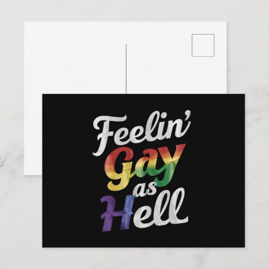 Homo voelen als hel holebi trots briefkaart (Voorkant / Achterkant)