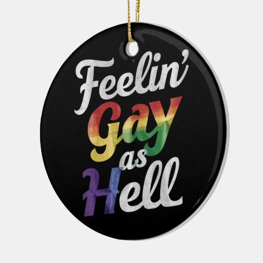 Homo voelen als hel holebi trots keramisch ornament (Links)