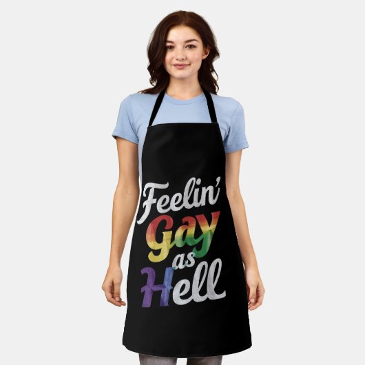 Homo voelen als hel holebi trots schort (Gedragen)