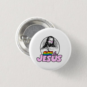 Homo voor Jezus Regenboog Ronde Button 3,2 Cm