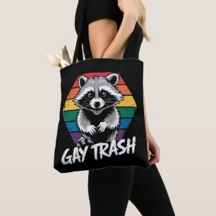 Homo vuilwasraccoon LGBTQ trots vintage Tote Bag
