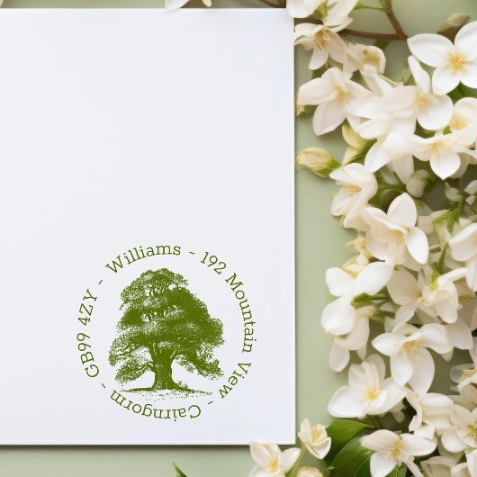 Homoadres van de boomstam rubberstempel