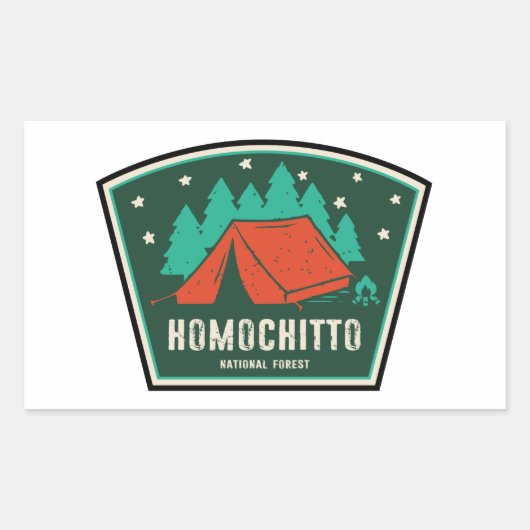 Homochitto National Forest Mississippi Camping Rechthoekige Sticker (Voorkant)