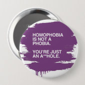 HOMOFOBIA IS GEEN FOBIE RONDE BUTTON 4,0 CM (Voorkant /achterkant)