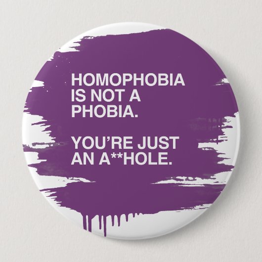 HOMOFOBIA IS GEEN FOBIE RONDE BUTTON 4,0 CM (Voorkant)